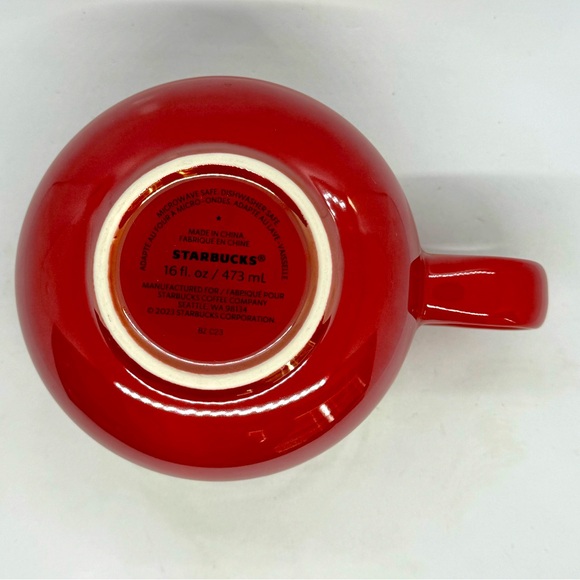 Starbucks Red Ribbon 2023 Holiday Ceramic Coffee Mug/Soup Cup - Picture 6 of 7